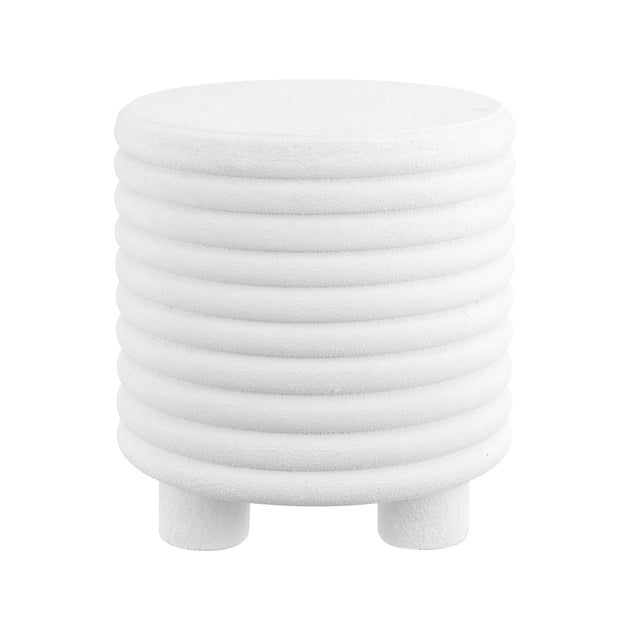 Jonathan Y Evans 18-inch Drum Accent Table White 2