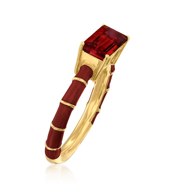 Ross-Simons Garnet Red Enamel Ring Red US 7 4