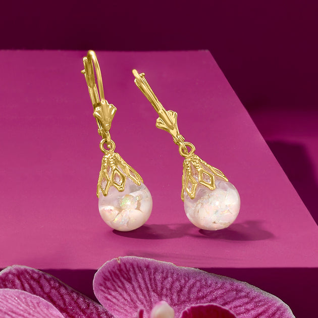 Ross-Simons Floating Opal Drop Earrings White 4
