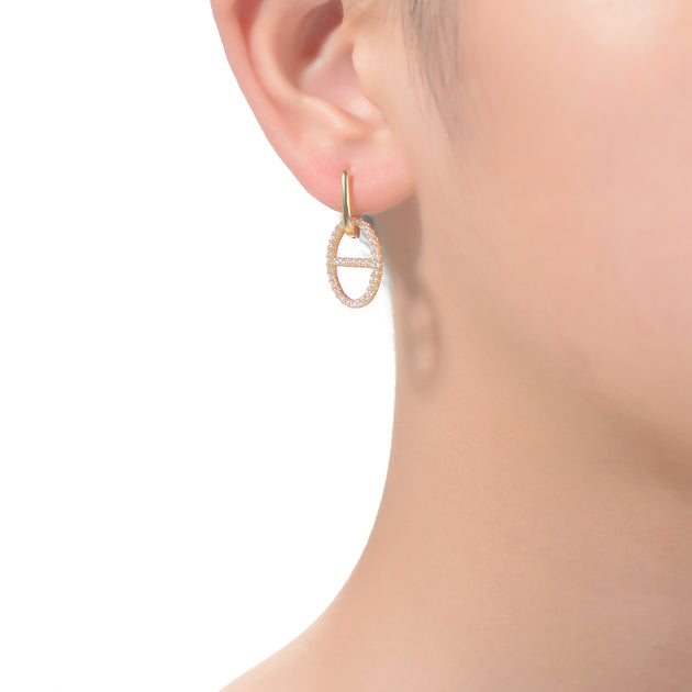Rachel Glauber Linear & Drop Earring White Gold 4