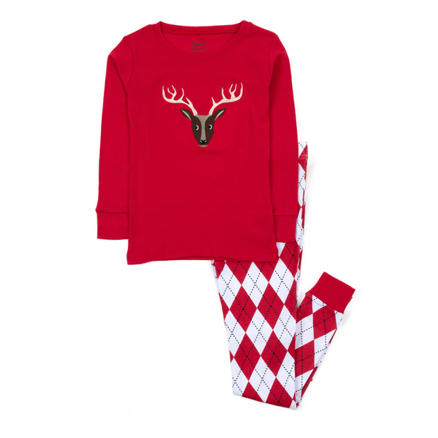 Leveret Kids Two Piece Cotton Pajamas Red US 5T 3