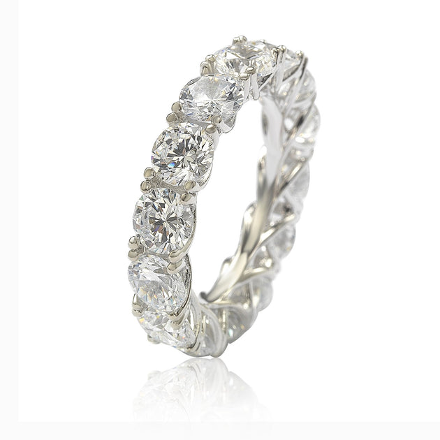 Suzy Levian Gladiator Setting Eternity Band White US 5 4
