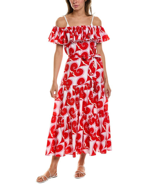 porsha off the shoulder tiered cutout maxi dress Paolita Heartbreaker Bianca Maxi Dress