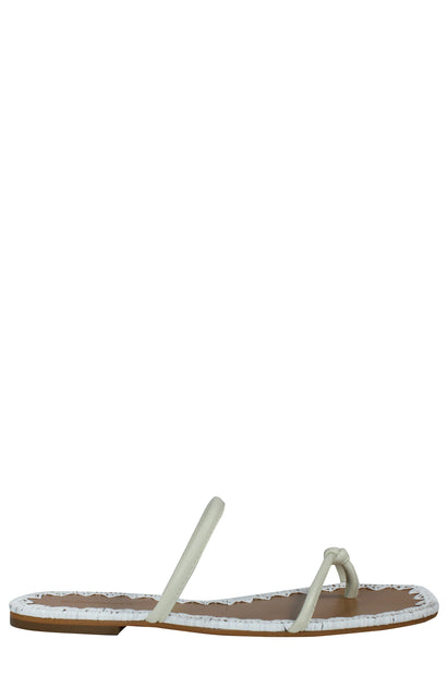 BCBGMAXAZRIA Bali Magnolia Flat Sandal White US 7 3