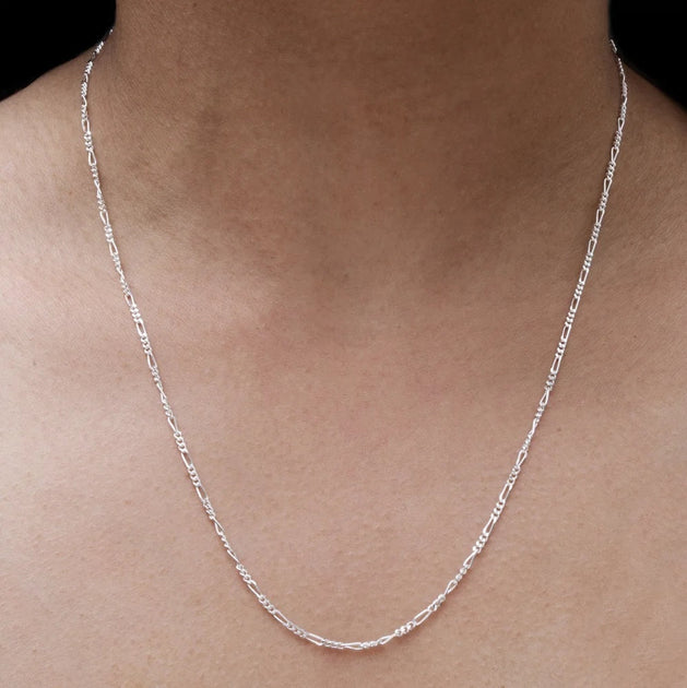 A & M 925 Sterling Silver Figaro Chain Necklace Silver 18 3