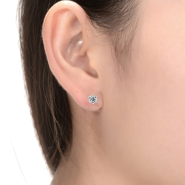 Stella Valentino Solitaire Stud Earrings Silver 3