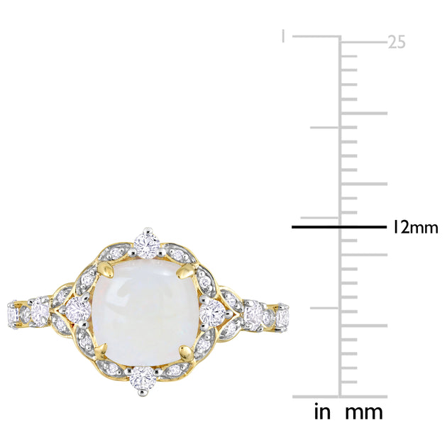 Mimi & Max Opal Diamond Accent Halo Ring White US 6 4