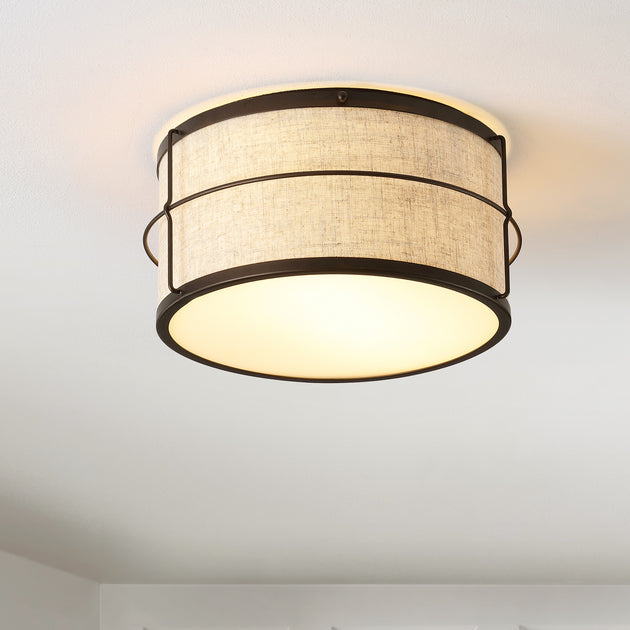 Jonathan Y Evan 14 inch 2-Light LED Flush Mount Beige 4