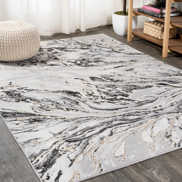 Jonathan Y Swirl Marbled Abstract Area Rug Charcoal Gray 2