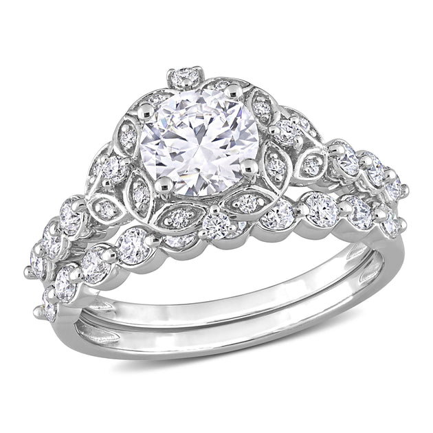 Mimi & Max Halo Bridal Ring Set Silver US 6 2