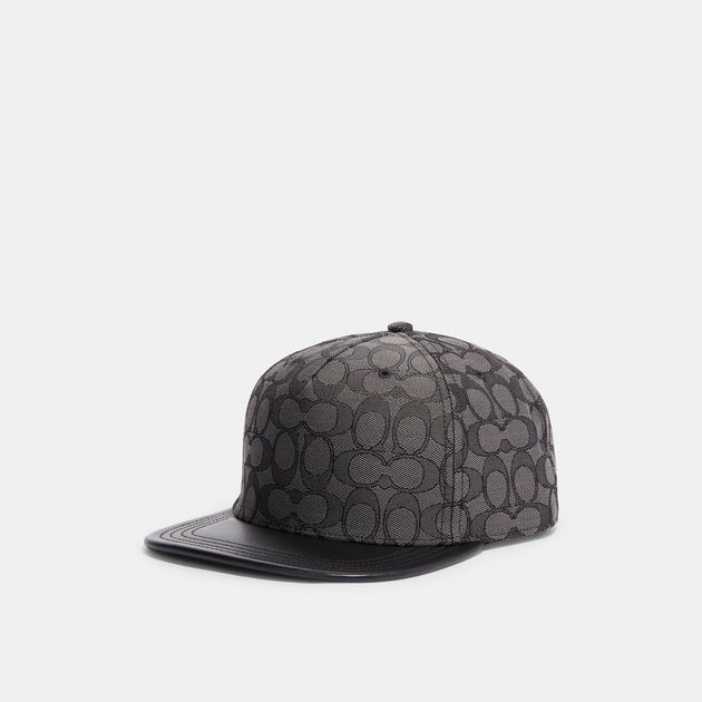 Coach Outlet Signature Jacquard Flat Brim Hat | ShopSimon