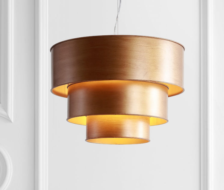 Jonathan Y Lynn 21-inch 3-Tier Metal LED Pendant Gold 4