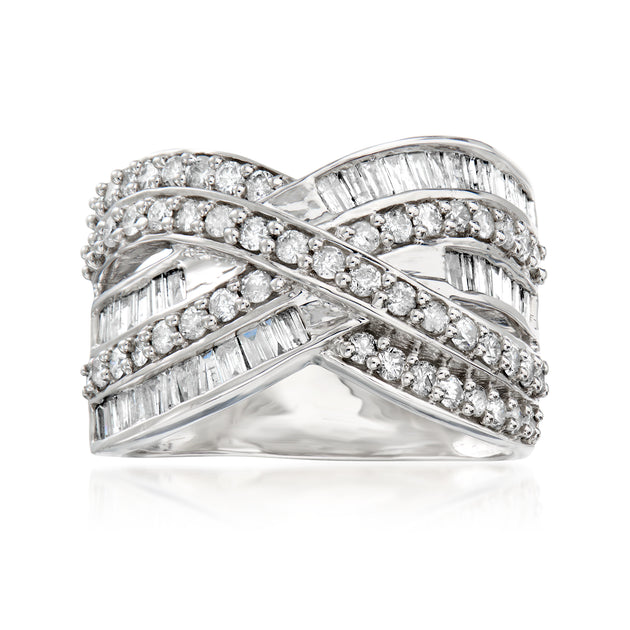 Ross-Simons Diamond Highway Ring Silver US 6 2