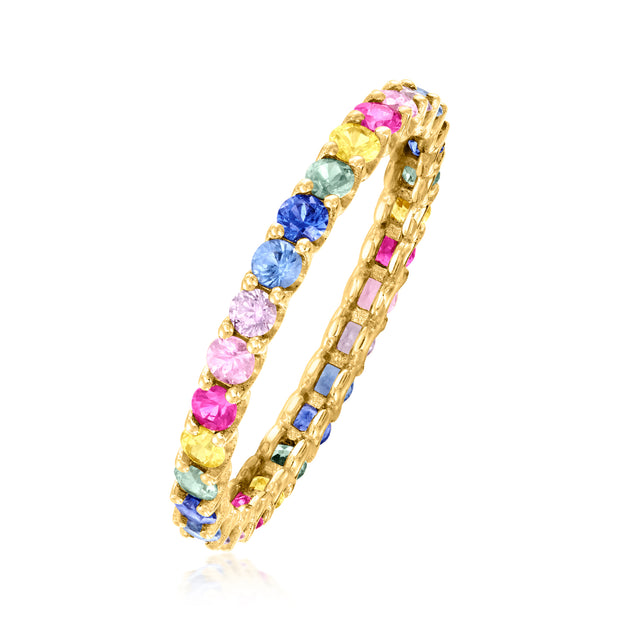 Ross-Simons Multicolored Sapphire Eternity Band Pink US 7 4