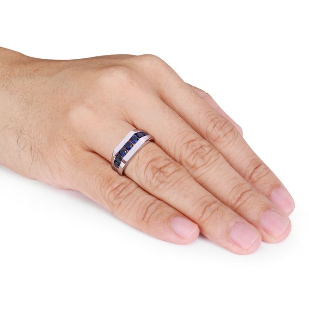 Mimi & Max Created Blue Sapphire Ring Blue US 10 3