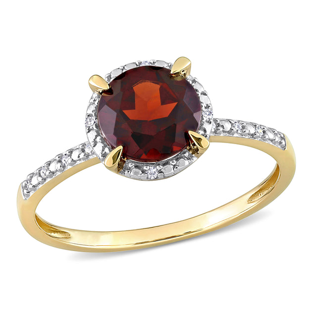 Mimi & Max Garnet Halo Ring Red US 8 2
