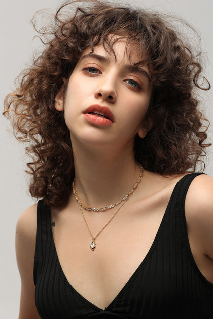Classicharms T Shape Zirconia Necklace Gold 4