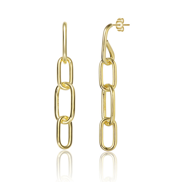 Rachel Glauber Chain Drop Earrings Gold 2