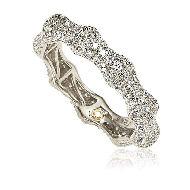 Suzy Levian Eternity Band Sterling Silver White US 7.5 2