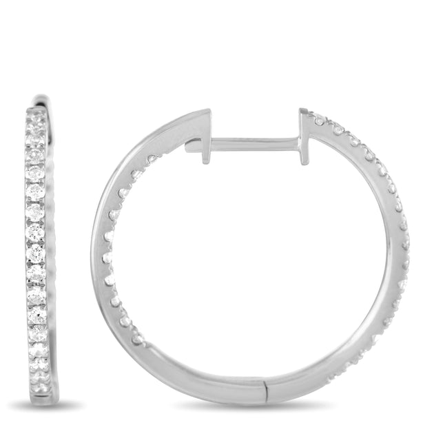 LB Exclusive Hoop Earrings Yellow Gold White 0.50ct 3