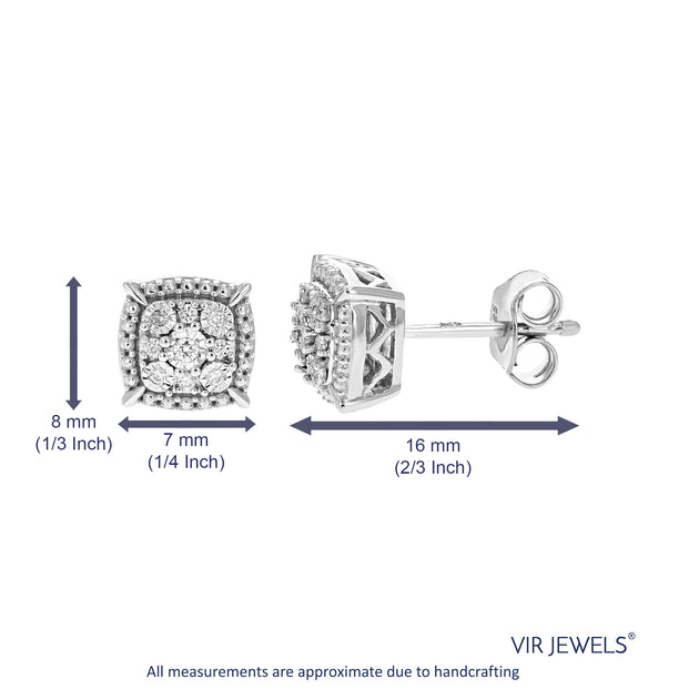Vir Jewels Lab Grown Diamond Stud Earrings Silver 4