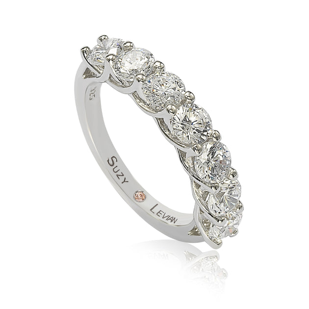 Suzy Levian Half Eternity Band Silver US 8 2