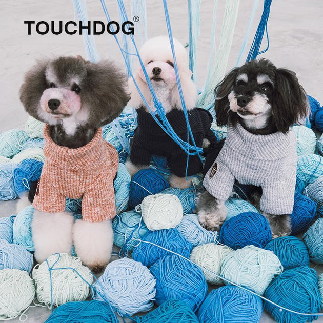 Touchdog Vogue Neck-Wrap Dog Sweater Grey Large 4