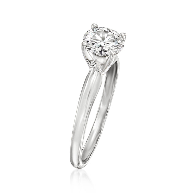 Ross-Simons Lab-Grown Diamond Solitaire Ring Silver US 6 4