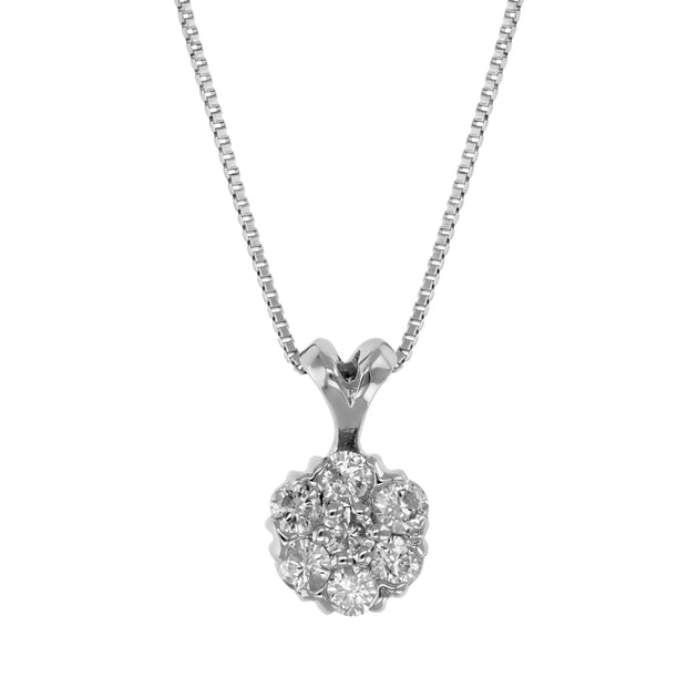 Vir Jewels Diamond Cluster Pendant Silver 2