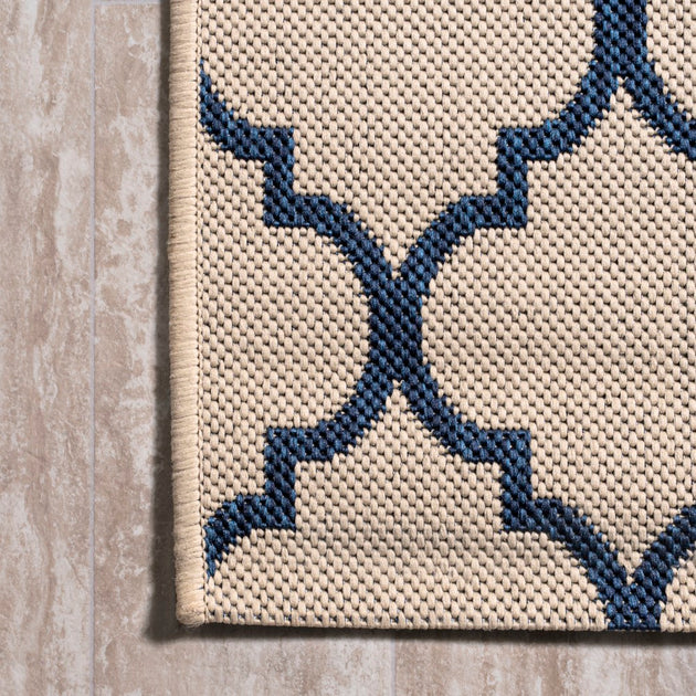 Jonathan Y Arabesque Ogee Trellis Indoor/Outdoor Area Rug Navy/Beige 4