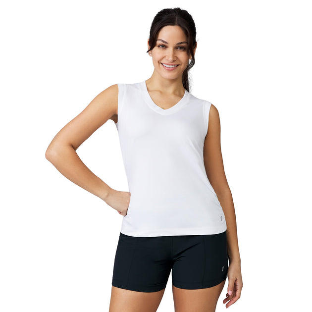 Free Country Women's Microtech Chill V-Neck Tank Top Orange Small 4