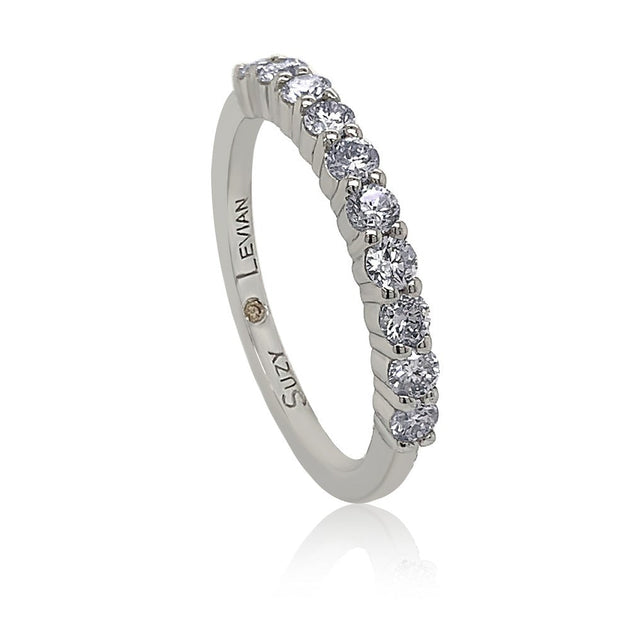 Suzy Levian Half Band White Gold US 8 2