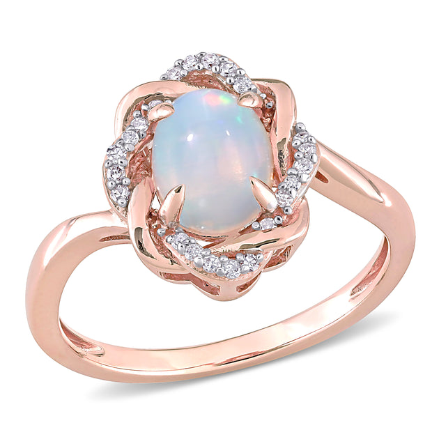 Mimi & Max Interlaced Halo Ring Rose Gold US 6 2