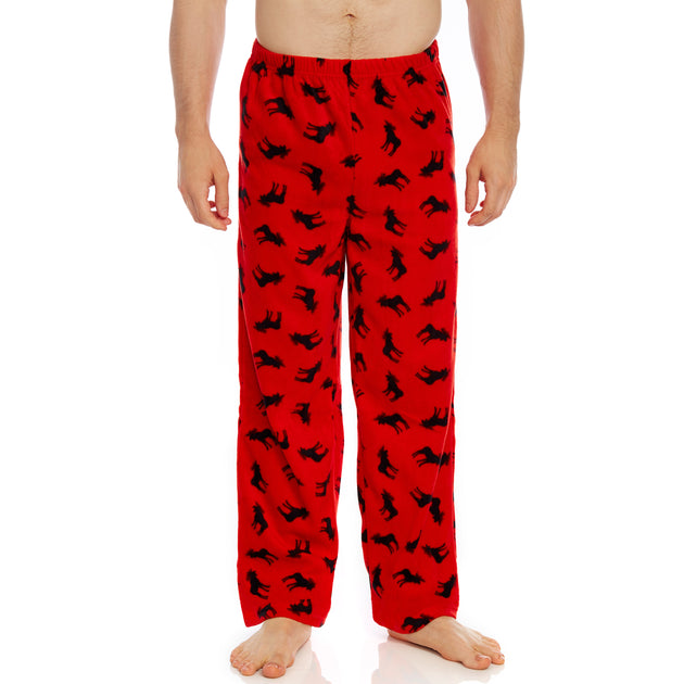 Leveret Christmas Mens Fleece Pajama Pants Moose | ShopSimon