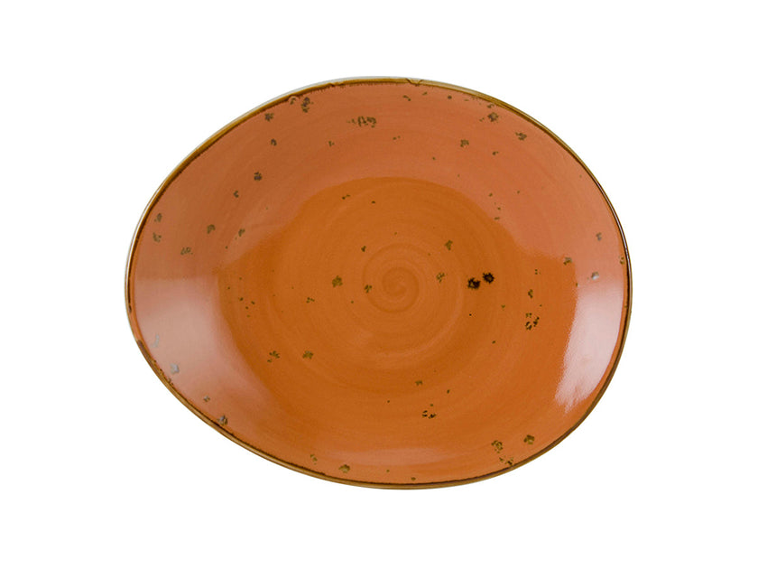 Tuxton Artisan Geode Ellipse Plate White 10 inch 7