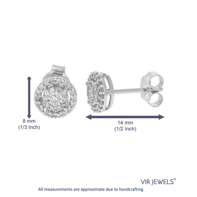 Vir Jewels Lab Grown Diamond Stud Earrings Silver 3