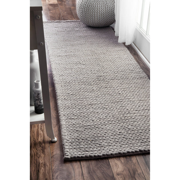 nuLOOM Hand Woven Chunky Woolen Cable Area Rug 4