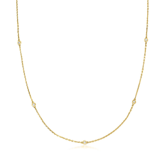 Ross-Simons Diamond Station Necklace Yellow Gold 3