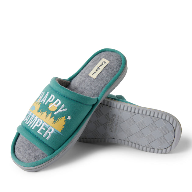 Dearfoams Lennox Slide Slipper Green Large 4