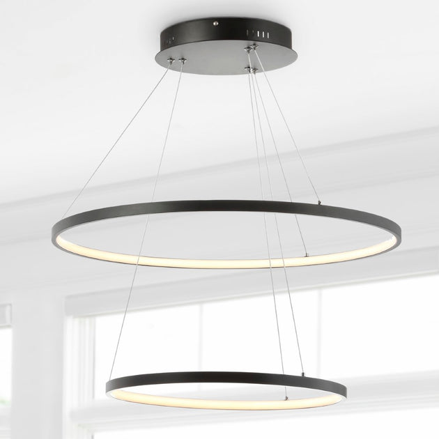 Jonathan Y Brice 24" Runde integrierte LED-Metall-Pendelleuchte 2