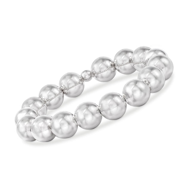 Ross-Simons Italian Sterling Silver Bead Stretch Bracelet Silver 2