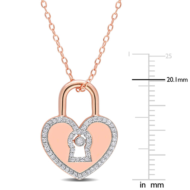 Mimi & Max Heart Lock Pendant White 3