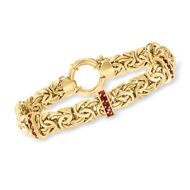 Ross-Simons Garnet Station Byzantine Bracelet Beige 2