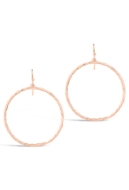 Sterling Forever Circle Dangle Earrings Rose Gold 3