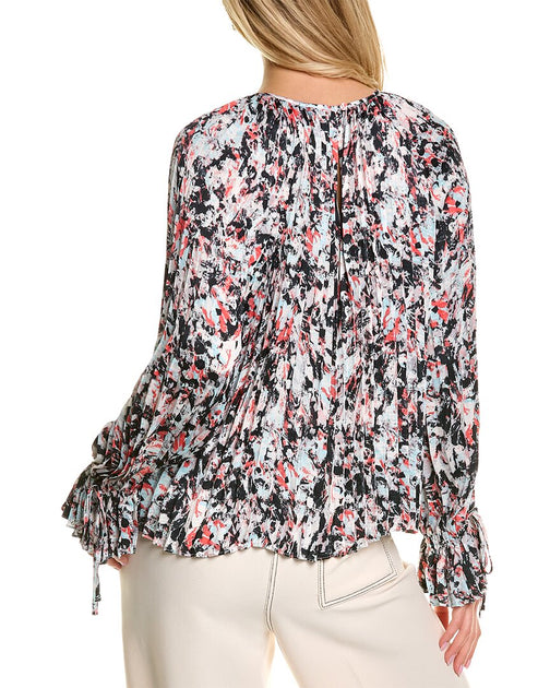 BCBGMAXAZRIA Pleated Top Multicolor XS 3