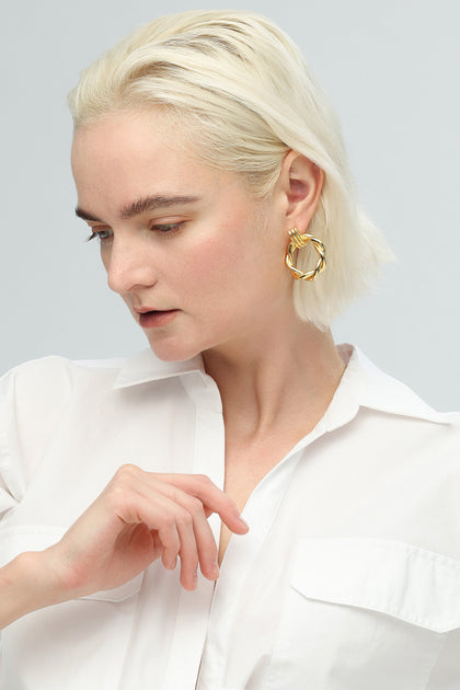 Classicharms Eléa Twisted Hoop Earrings Gold 4
