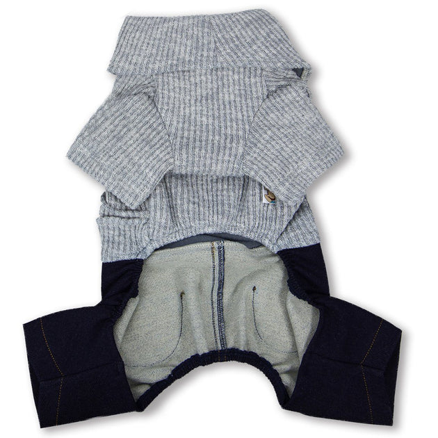 Touchdog Vogue Neck-Wrap Dog Sweater Grey Large 3