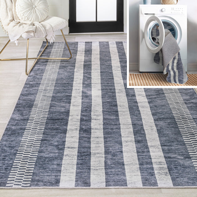 Jonathan Y Vichy Area Rug Black/Ivory 2