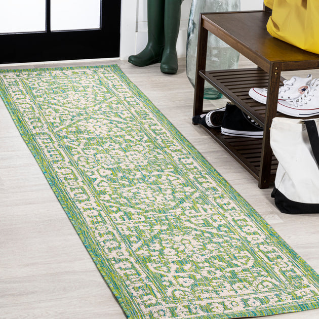 Jonathan Y Malta Bohemian Medallion Cream Green Runner Rug 2