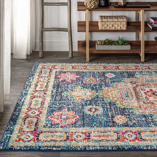 JONATHAN Y Bohemian FLAIR Area Rug Navy 4